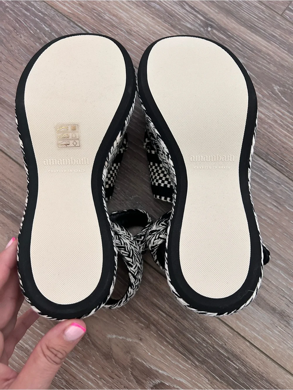 Amambaih Carmen Free People Flatform Platform Sandals Ivory Black EU 39